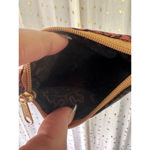 Unbranded One Of A Kind Handmade Leaves Pattern Mini Zipper Card ID Holder Pouch - Picture 4 of 4